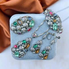 Art Deco Vintage 1930s Czechoslovakian Glass Jewellery Set