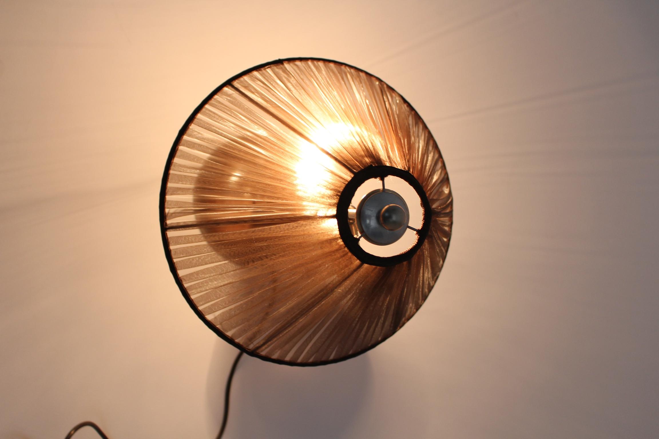 Art Deco Vintage Beech Nickel Table Lamp circa 1930 Austria In Good Condition For Sale In Vienna, AT