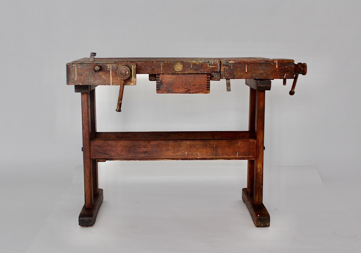 Art Deco Beech Workbench by Johann Weiss Sohn Wien Tool Factory, circa 1920s 6