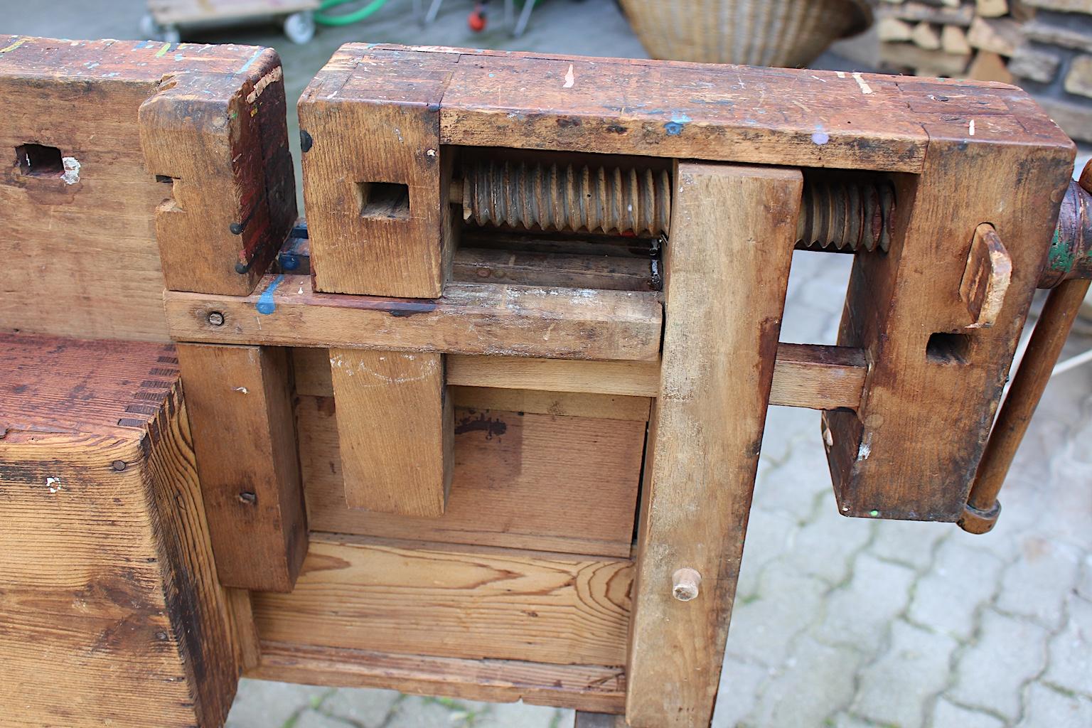 Art Deco Beech Workbench by Johann Weiss Sohn Wien Tool Factory, circa 1920s 13