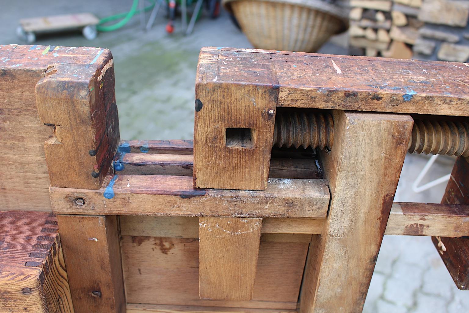 Art Deco Beech Workbench by Johann Weiss Sohn Wien Tool Factory, circa 1920s 14