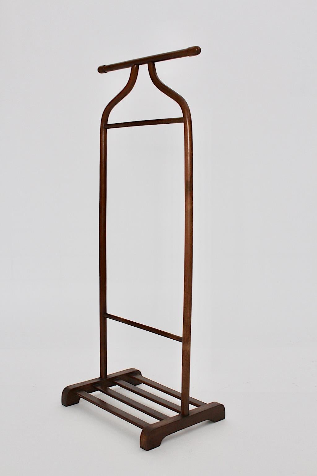 Art Deco Vintage Bentwood Beech Valet Coat Rack by Thonet, Vienna, 1920s For Sale 1