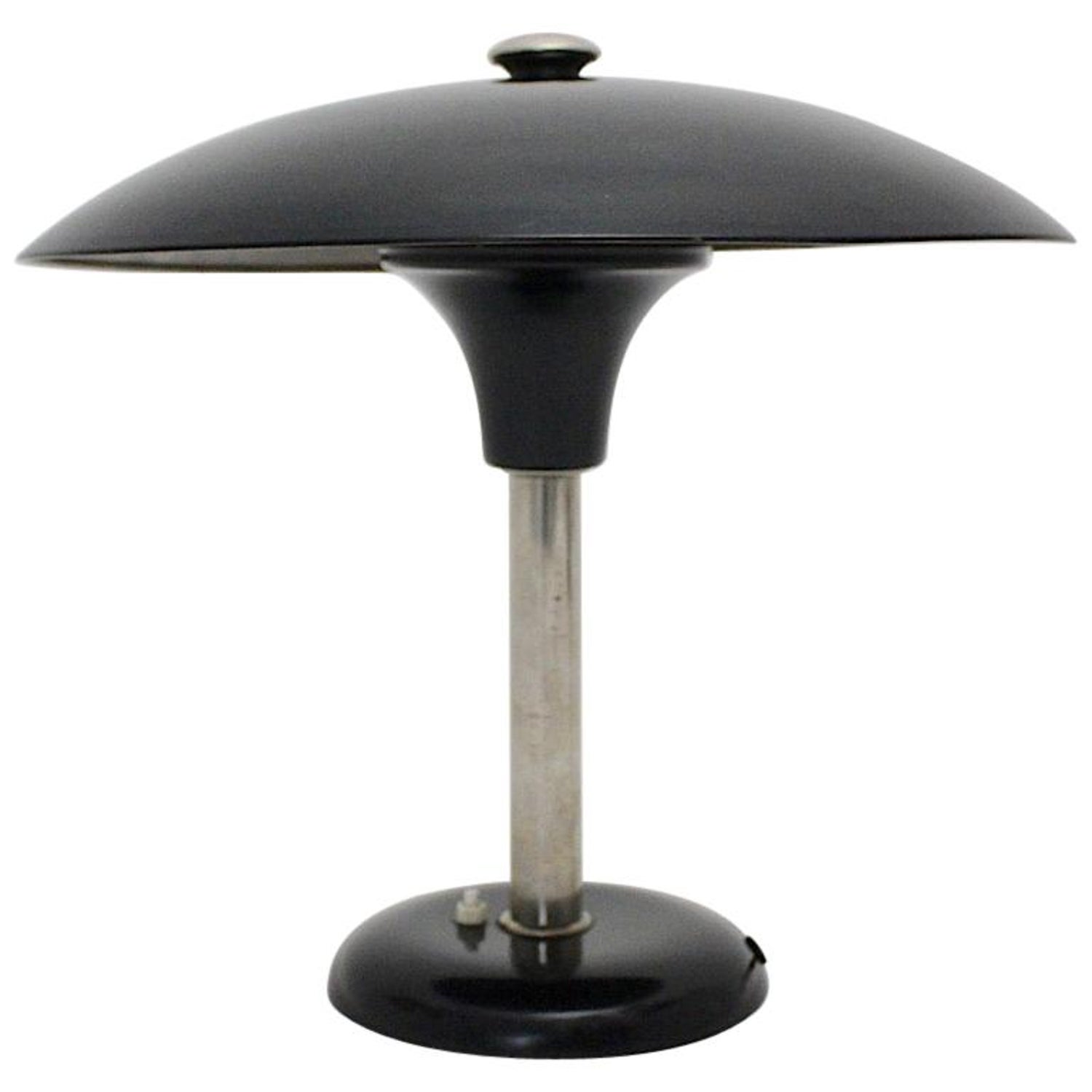 Black Metal Vintage Desk Table Lamp, Vintage Side Table Lamp