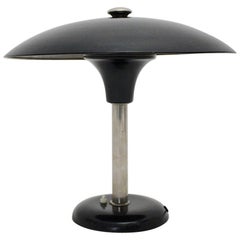 Art Deco Vintage Black Chrome Table Lamp Desk Lamp Max Schumacher, 1934, Germany