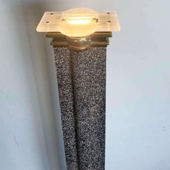 Art Deco Vintage Black White and Gold Torchiere Floor Lamp