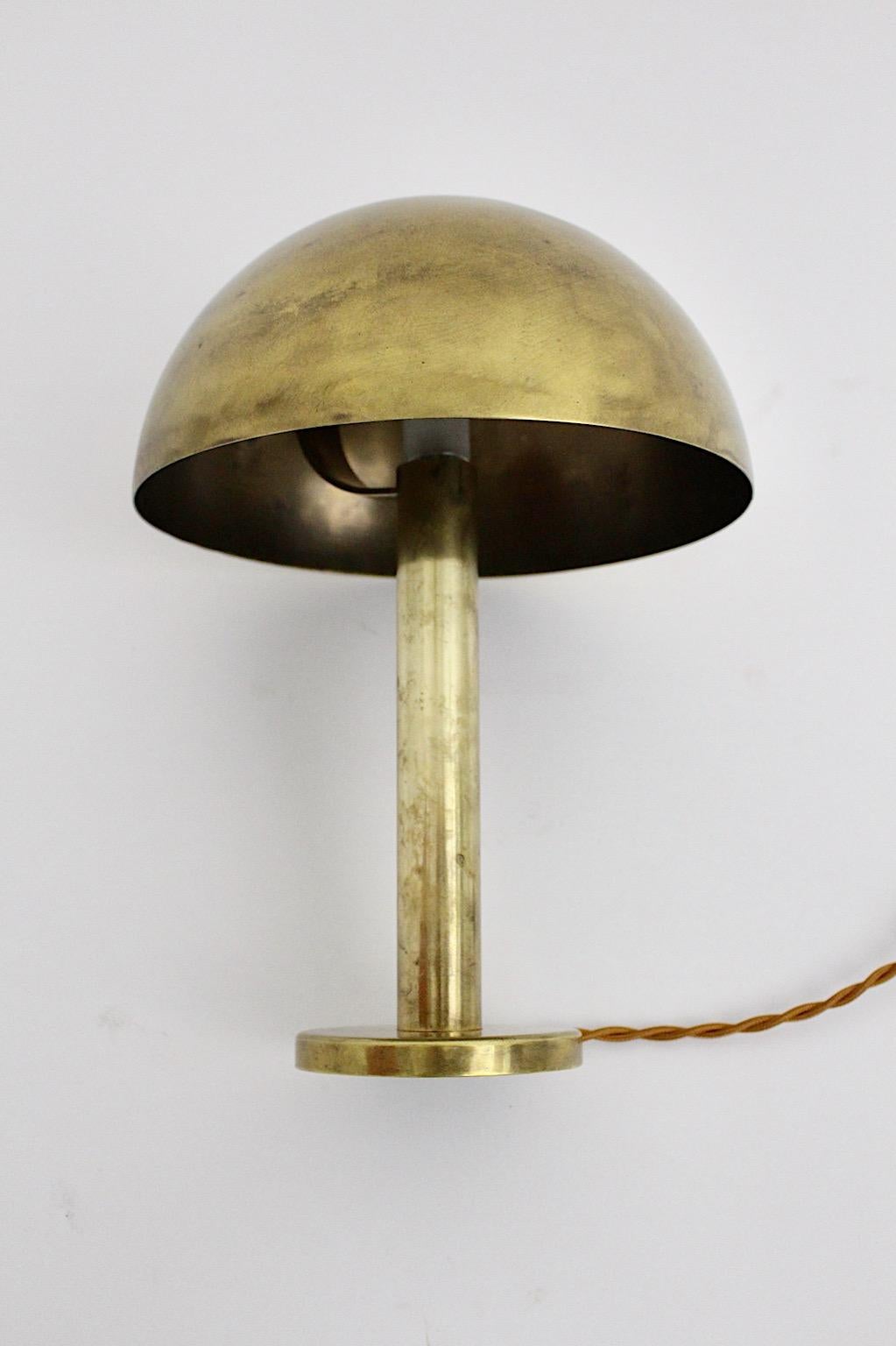 vintage brass mushroom lamp