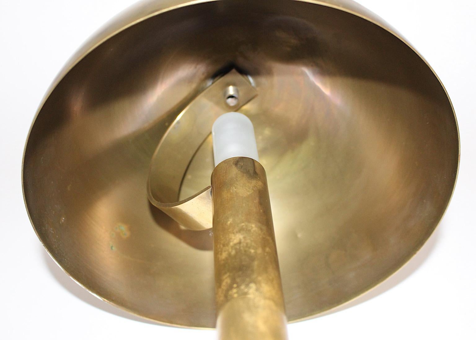 Art Deco Vintage Brass Table Lamp Mushroom, circa 1930, Austria In Good Condition In Vienna, AT