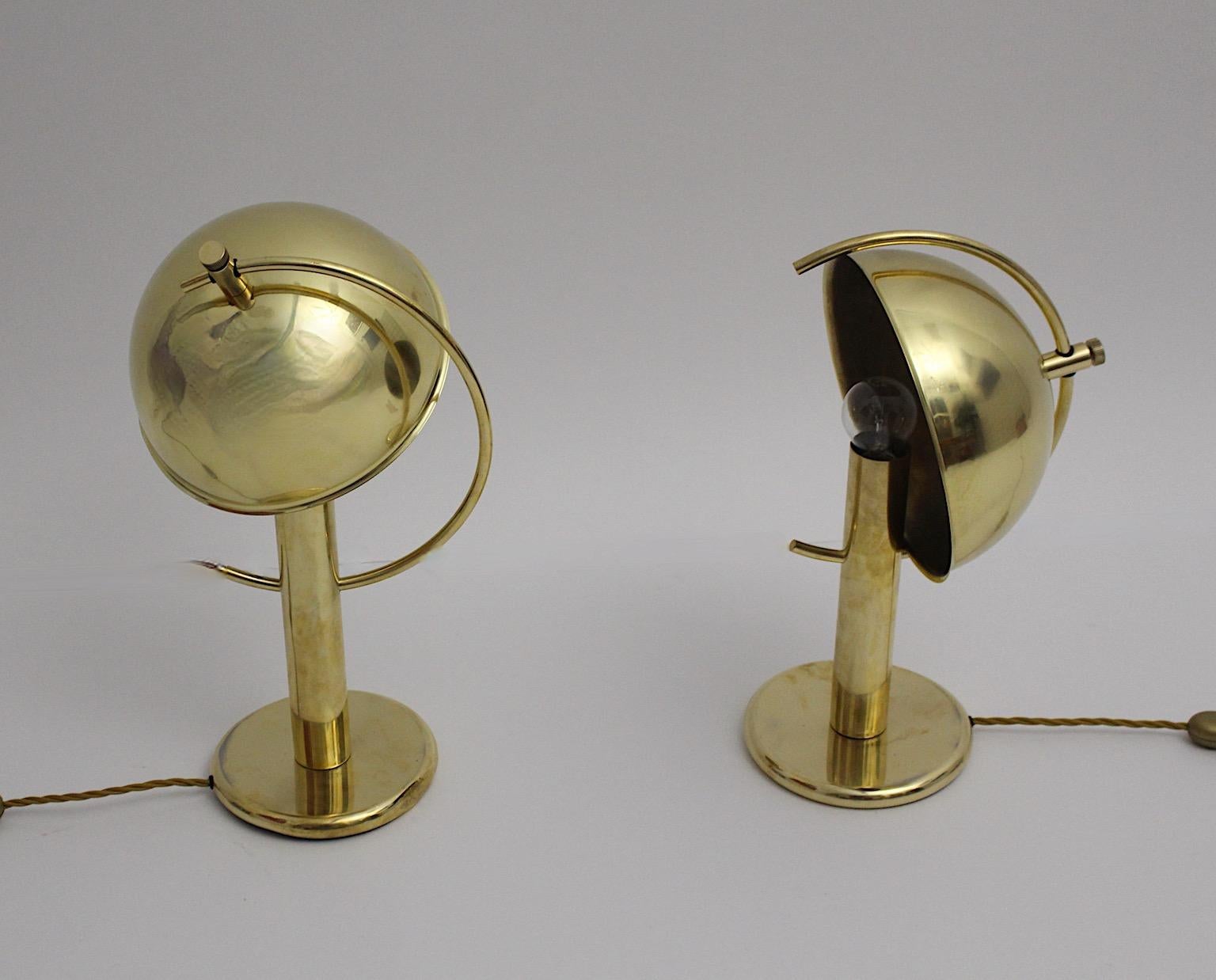 Art Deco Vintage Brass Table Lamps Nightstand Lamps Mushroom 1930s Sweden For Sale 15