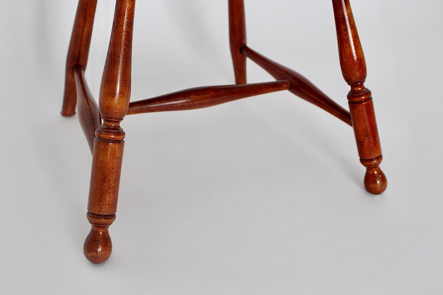 Art Deco Vintage Brown Beech Armchair Windsor Chair Josef Frank, Austria For Sale 7