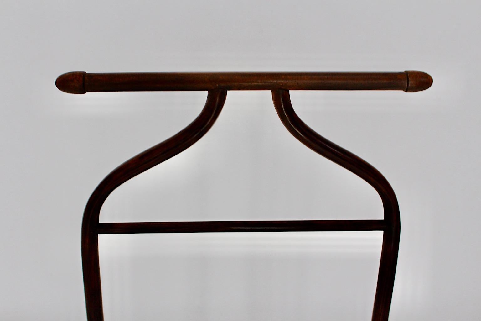 Art Deco Vintage Brown Beech Gebr, Thonet Valet Coat Rack 1920s Vienna For Sale 4