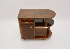 Art Deco Vintage Brown Walnut Bar Cart Vienna, circa 1930