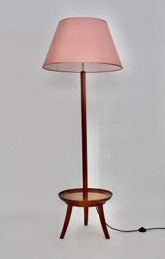 Mid Century Modern Vintage Cherry Floor Lamp Julius Jirasek circa 1945 Vienna