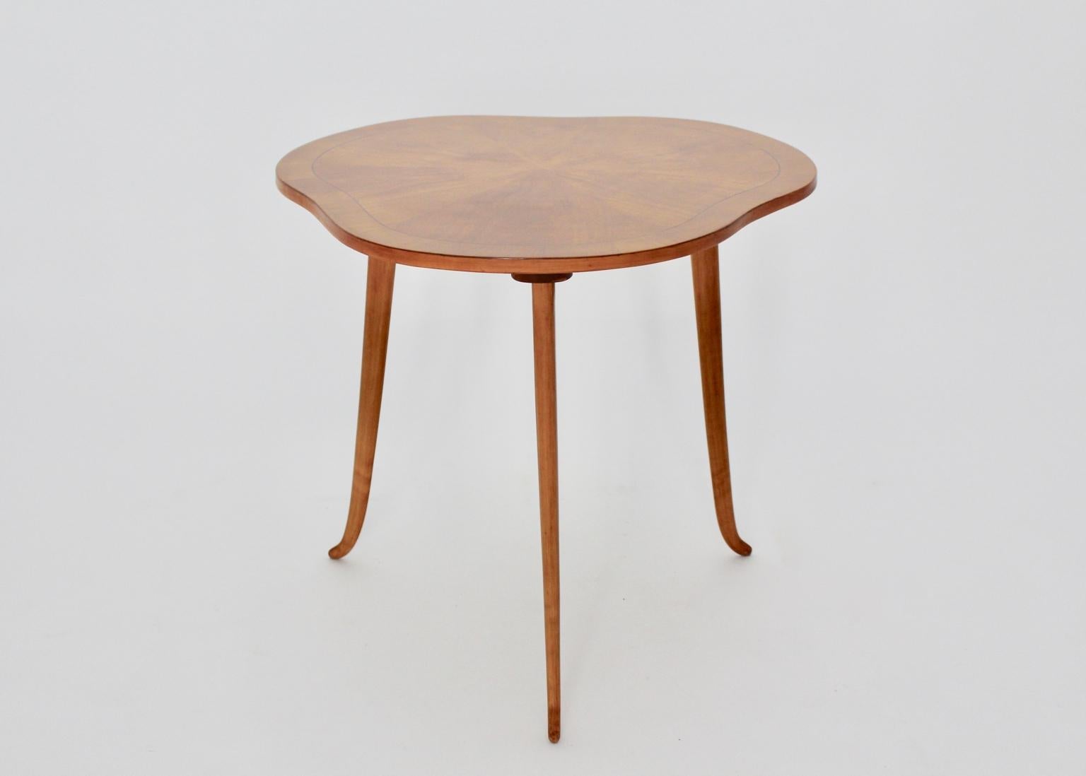 Art Deco Vintage Cherry Side Table by Josef Frank for Haus and Garten Austria 1