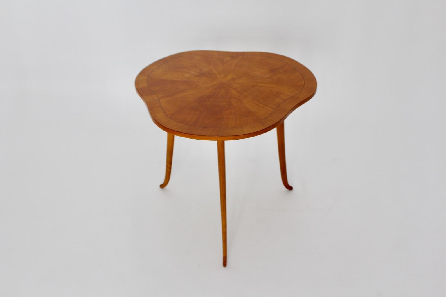 Art Deco Vintage Cherry Side Table by Josef Frank for Haus and Garten Austria 2