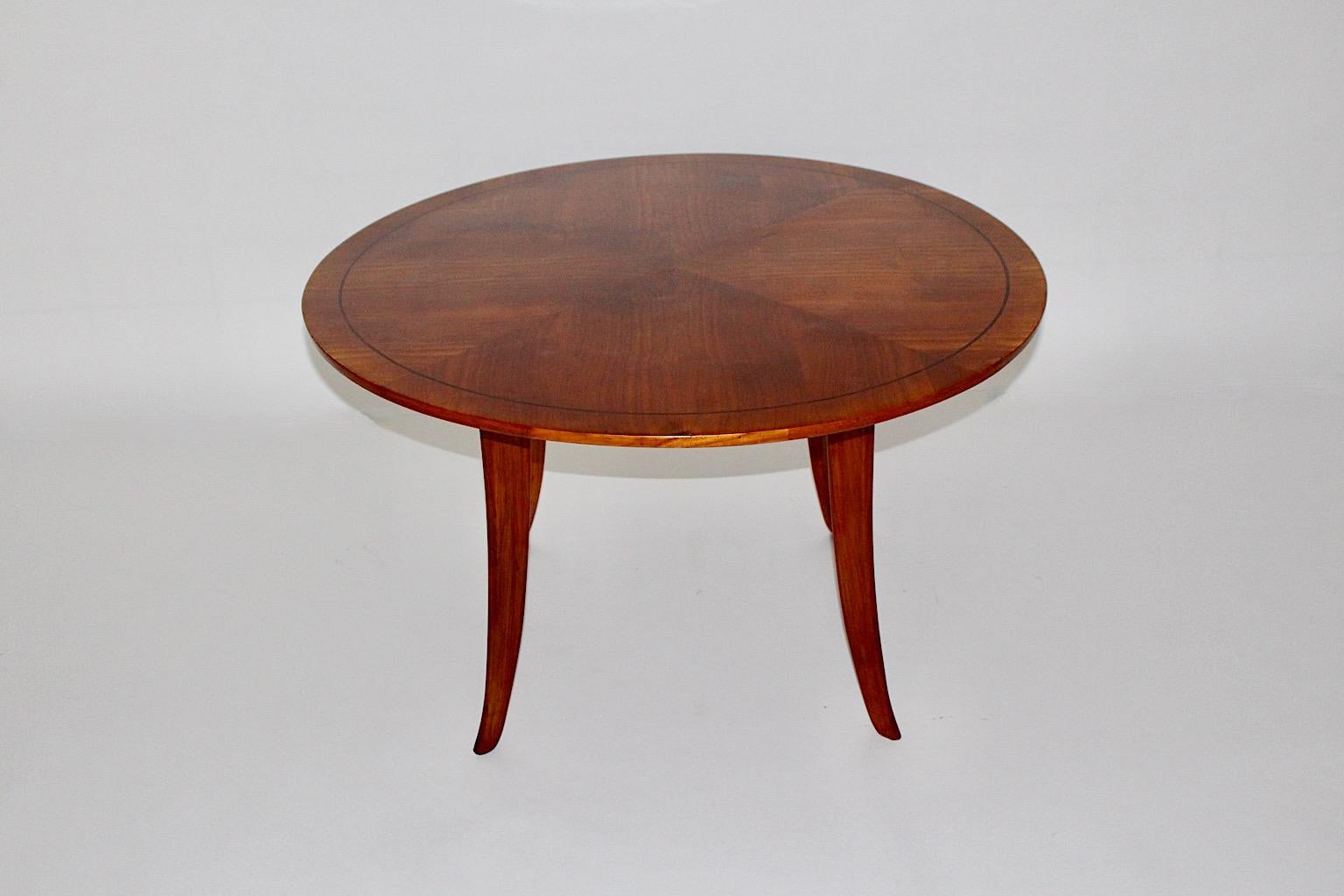20th Century Art Deco Vintage Circular Coffee Table Cherry Wood Josef Frank circa 1932 Vienna For Sale