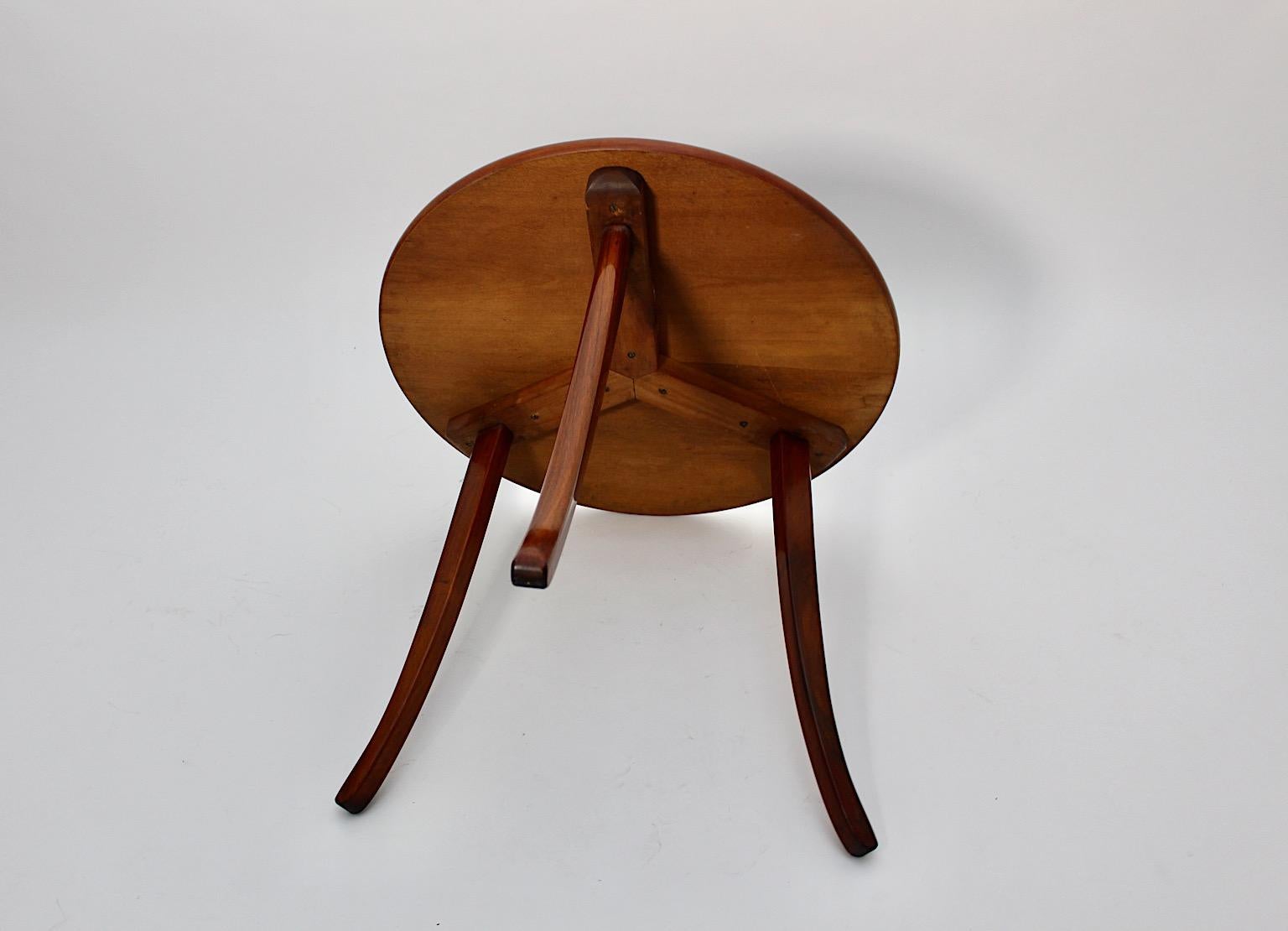 Art Deco Vintage Circular Side Table Chess Walnut Cherry Josef Frank circa 1925 For Sale 10