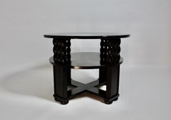 Art Deco Vintage Circular Side Table Dark Brown Oakwood Josef Zotti 1915 Vienna