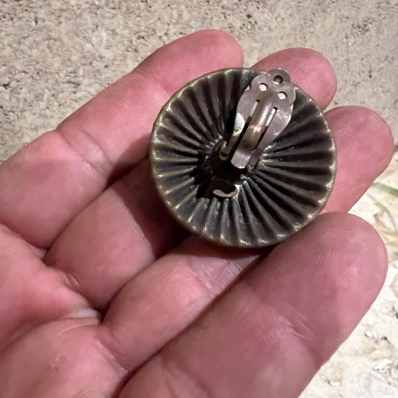 Art Deco Vintage Clip-Ohrringe aus Messing San Francisco CA (20. Jahrhundert) im Angebot