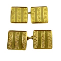 Art Deco Antique Cufflinks, 18 Carat Gold, Hallmarked Birmingham, 1928