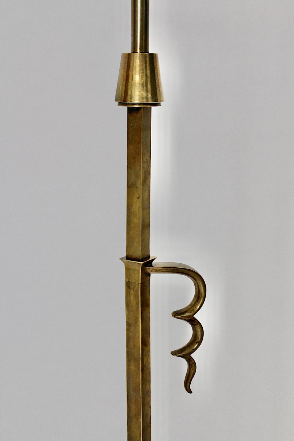 Art Deco Vintage Dagobert Peche Style Pagoda Brass Floor Lamp 1920s Austria For Sale 6