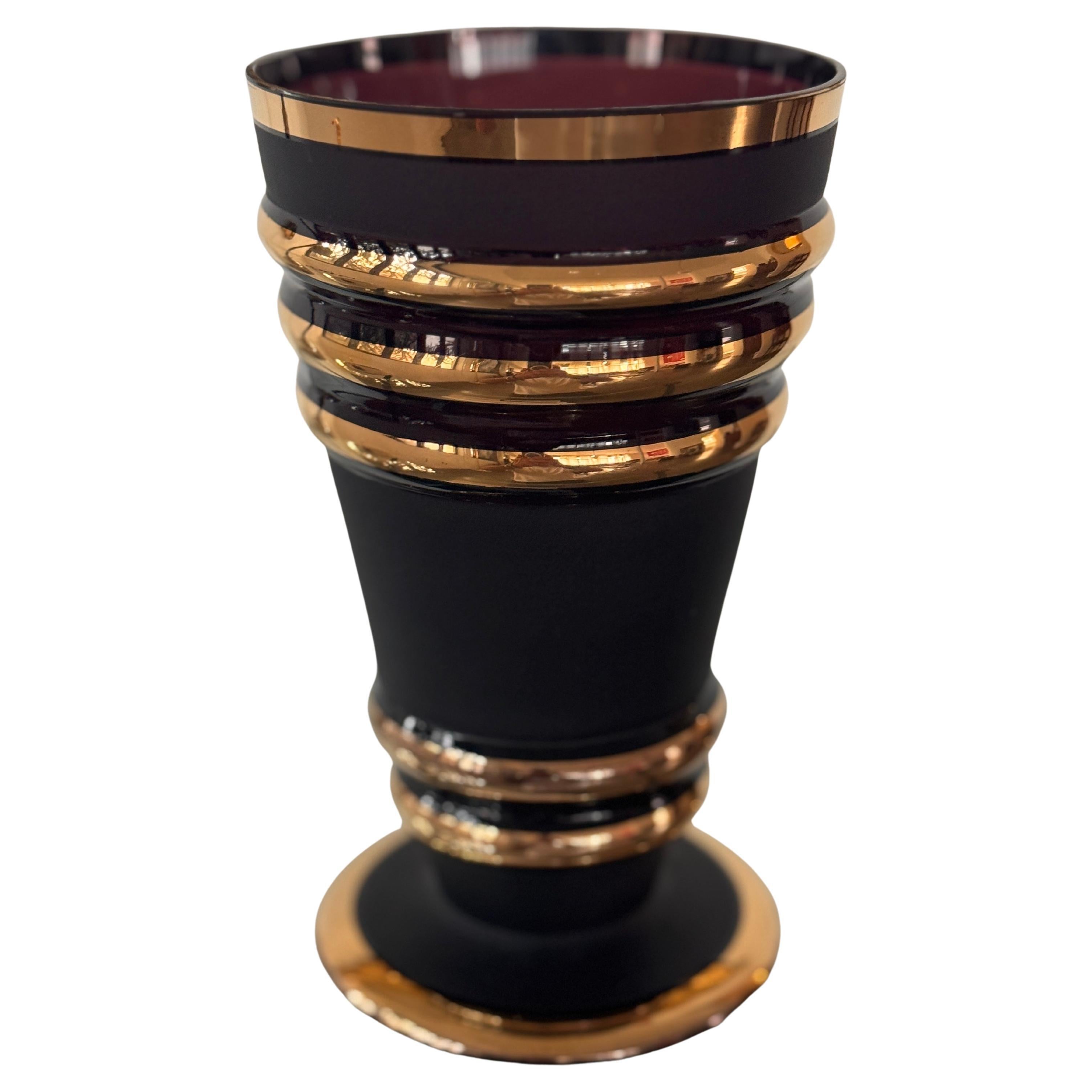 Vaso in vetro scuro vintage Art of Vintage, anni
30