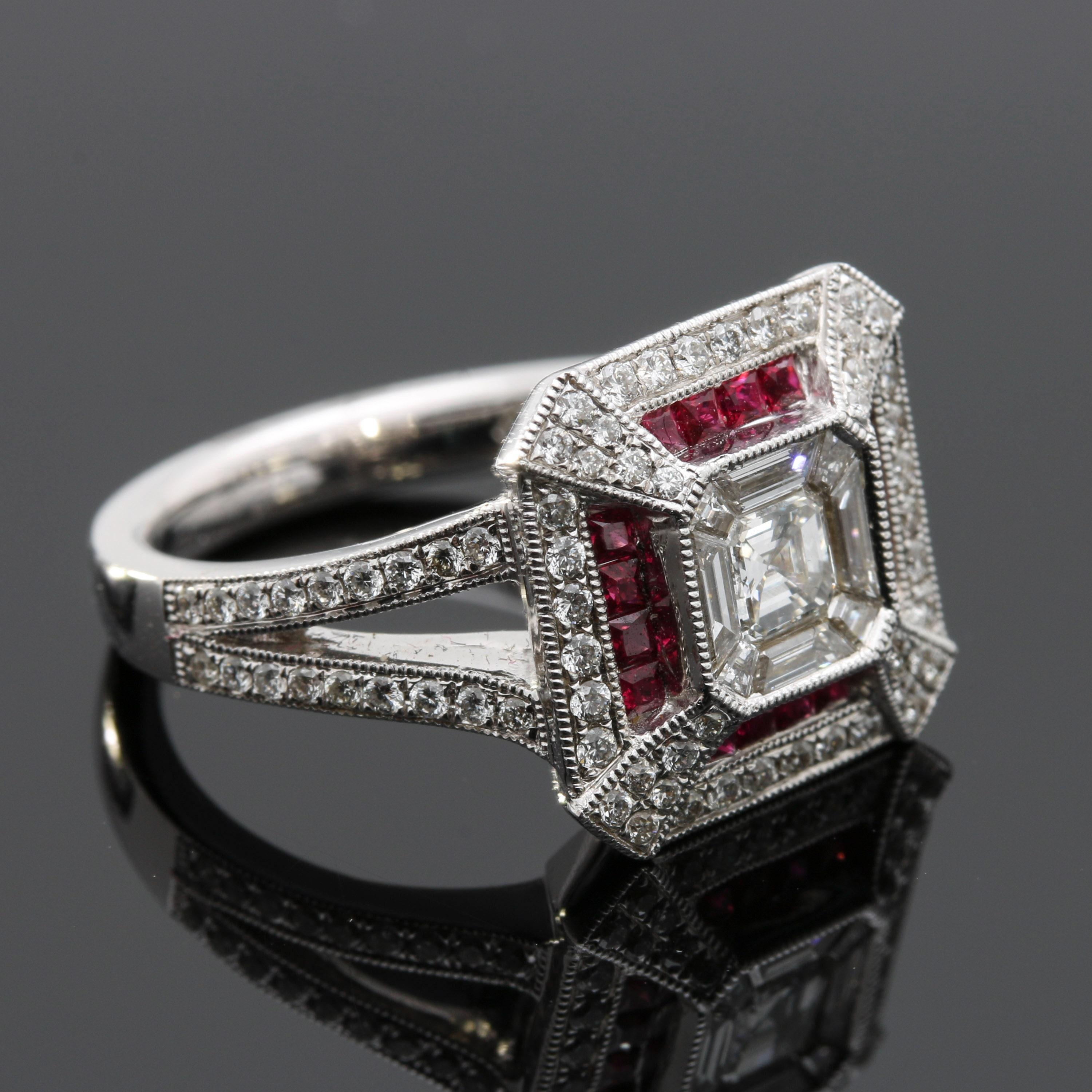 For Sale:  Art Deco Vintage Diamond Engagement Ring Antique Diamond White Gold Fashion Ring 2