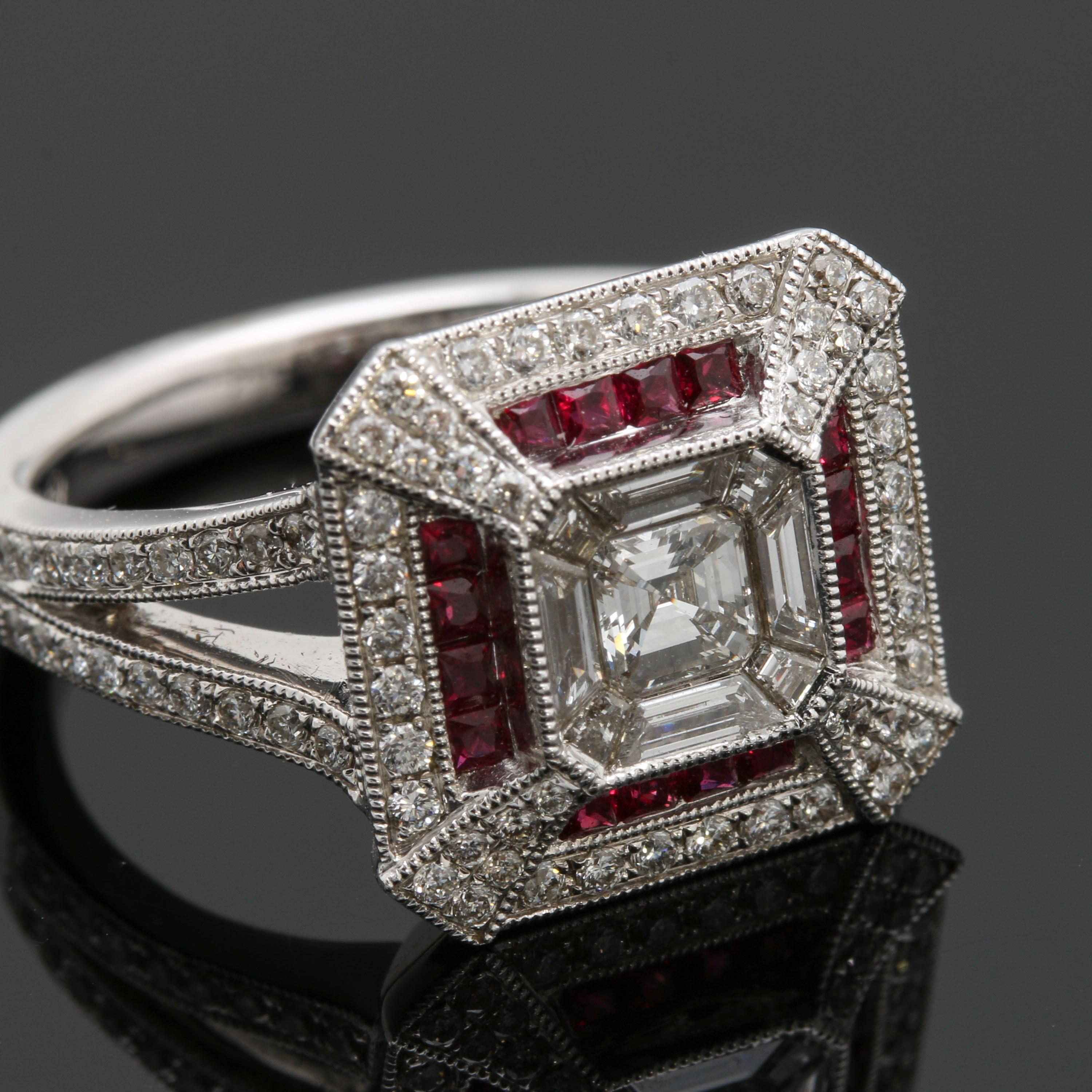 For Sale:  Art Deco Vintage Diamond Engagement Ring Antique Diamond White Gold Fashion Ring 6