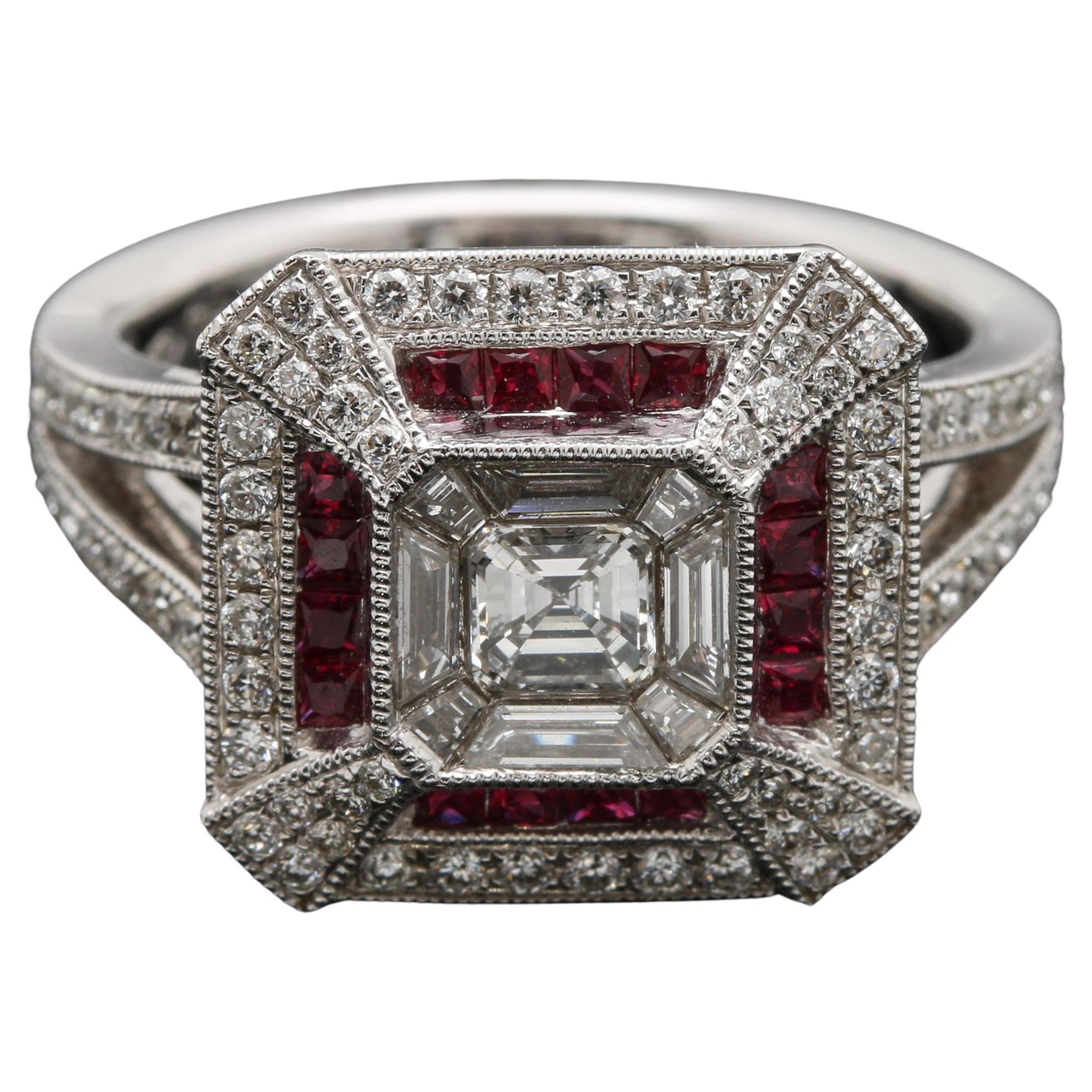 For Sale:  Art Deco Vintage Diamond Engagement Ring Antique Diamond White Gold Fashion Ring