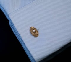 Art Deco Vintage Diamond Gold Openwork Cufflinks