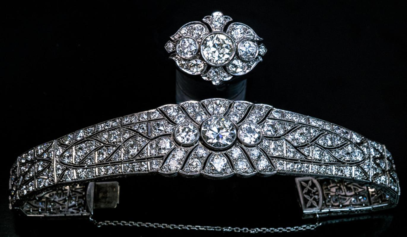 Art Deco Vintage Diamond Platinum Bracelet 1