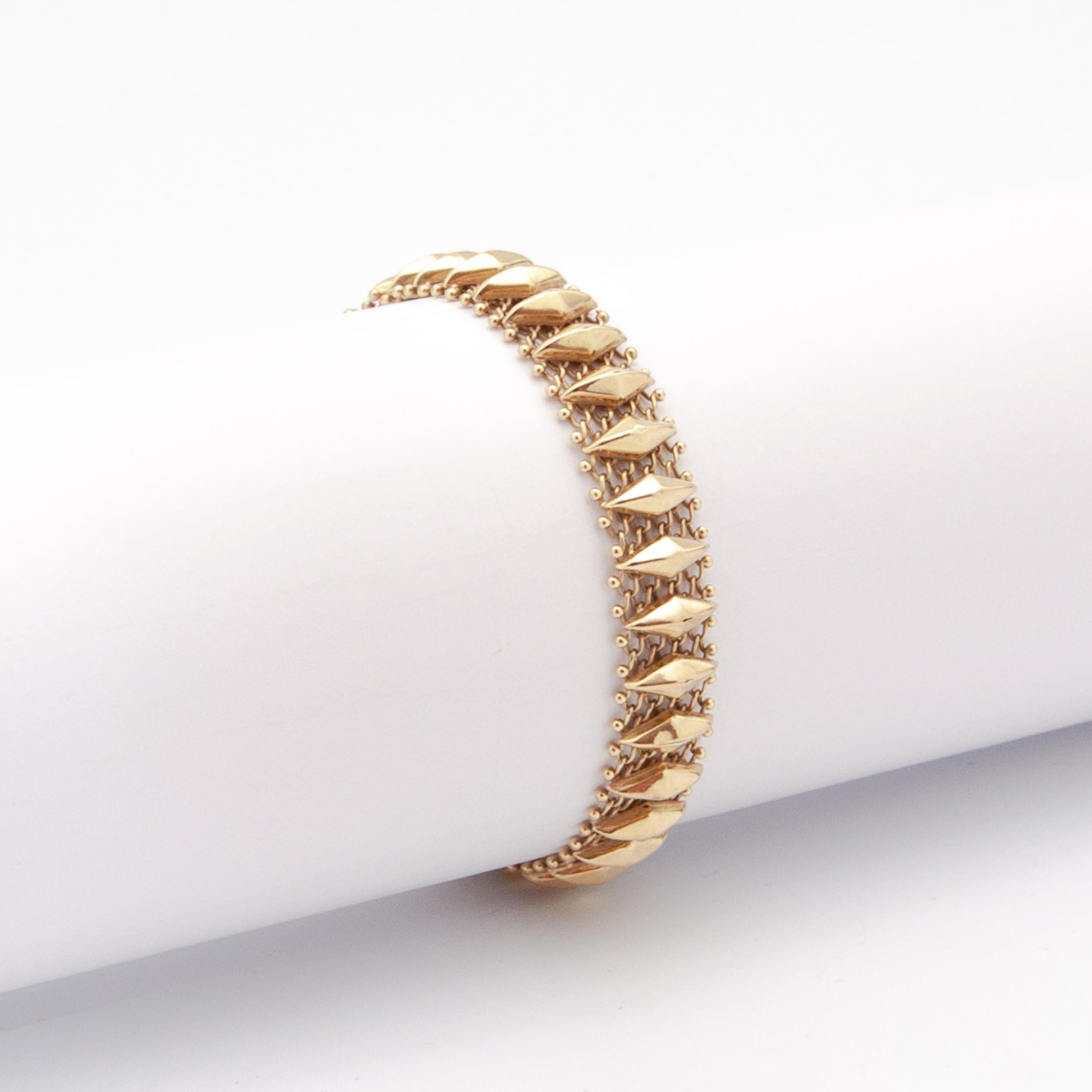Women's Vintage 14 Karat Gold Woven Chain Bracelet