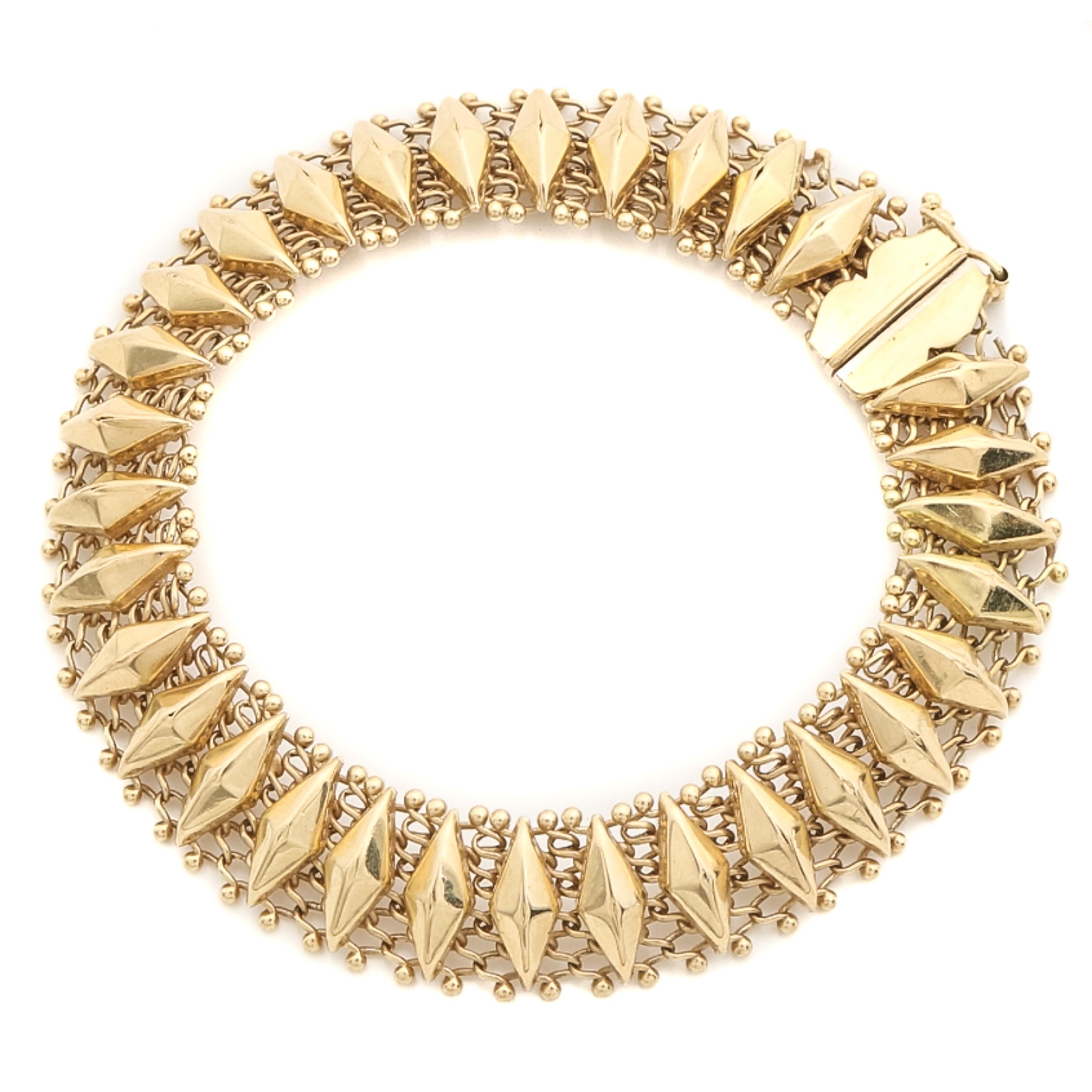 Vintage 14 Karat Gold Woven Chain Bracelet 2