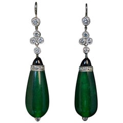 Art Deco Vintage Drop Shape Dangle Earrings