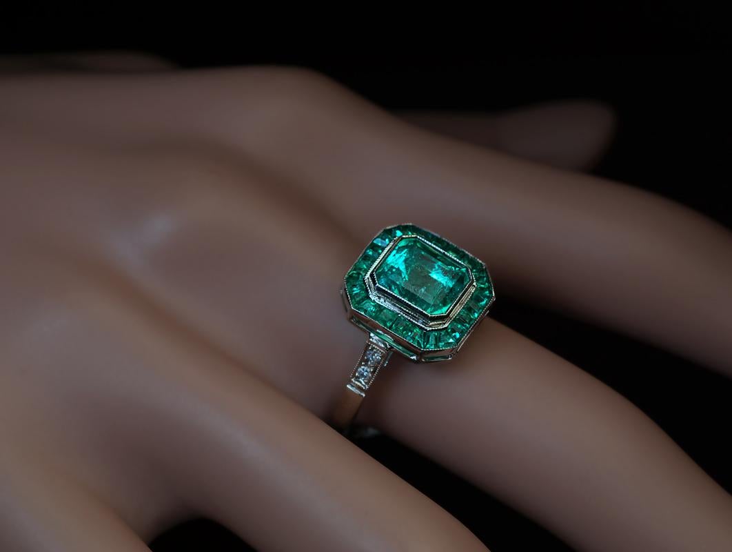 antique emerald cluster ring