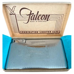 Art Deco Vintage Falcon Combination Lighter and Cigarette Case