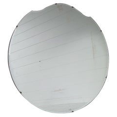 Art Deco Vintage Frameless Extra Large  Wall Mirror Bevelled Edged 30s