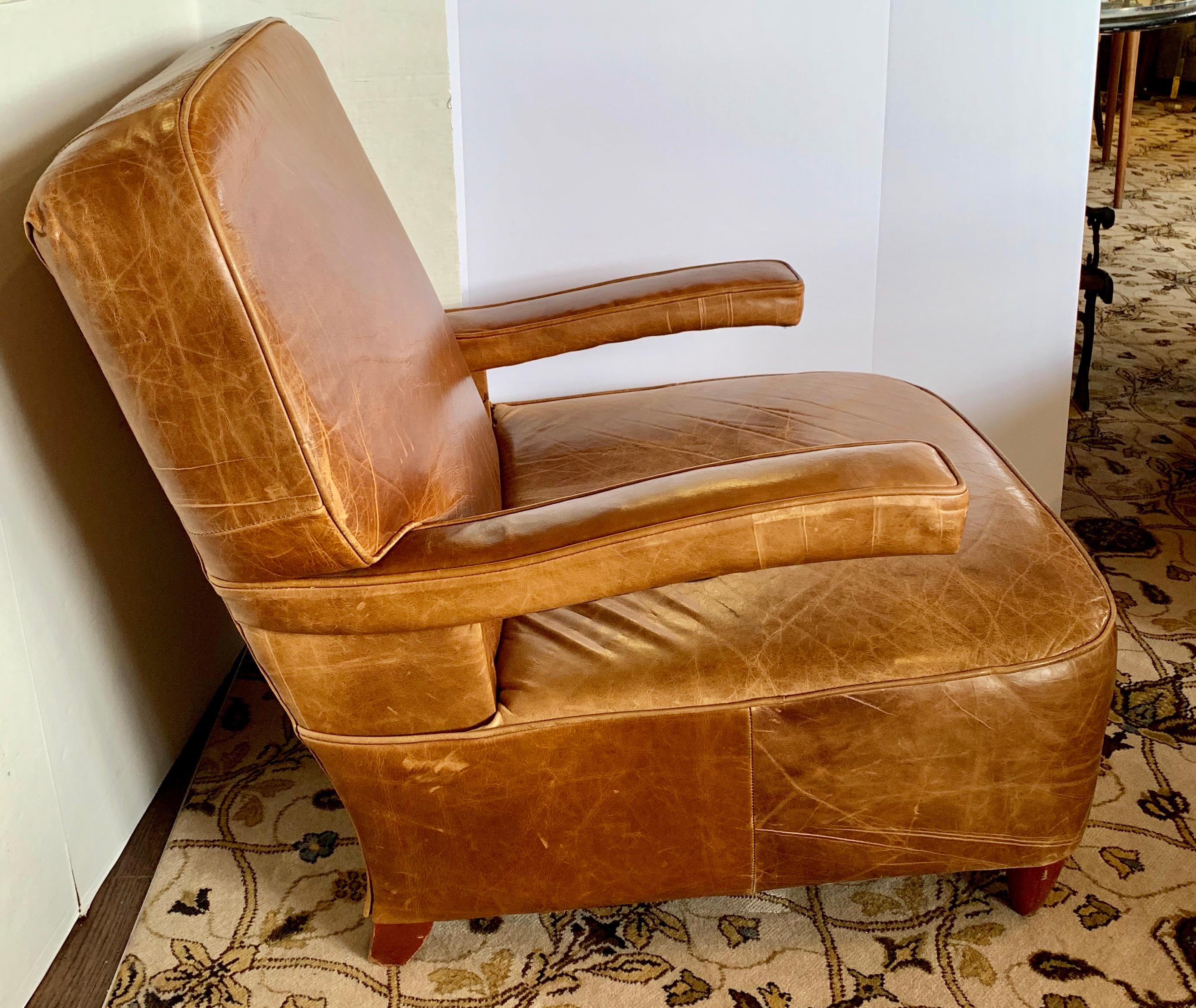 art deco leather chair