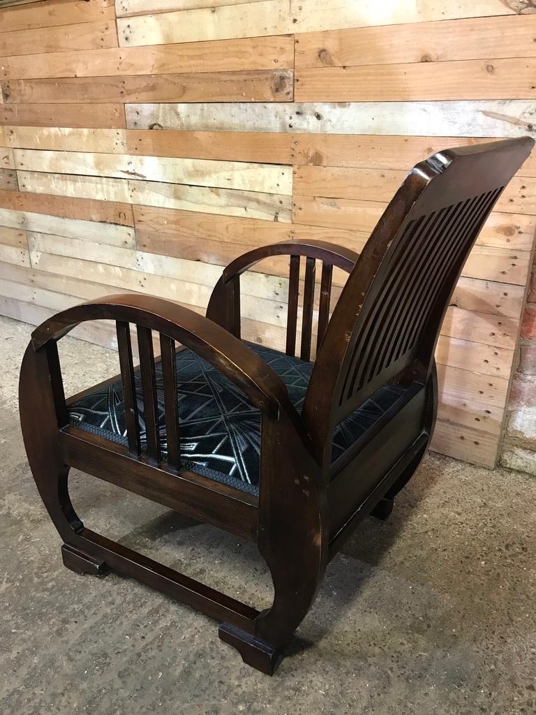 Art Deco Vintage French Wooden Armchair, 1930 For Sale 3