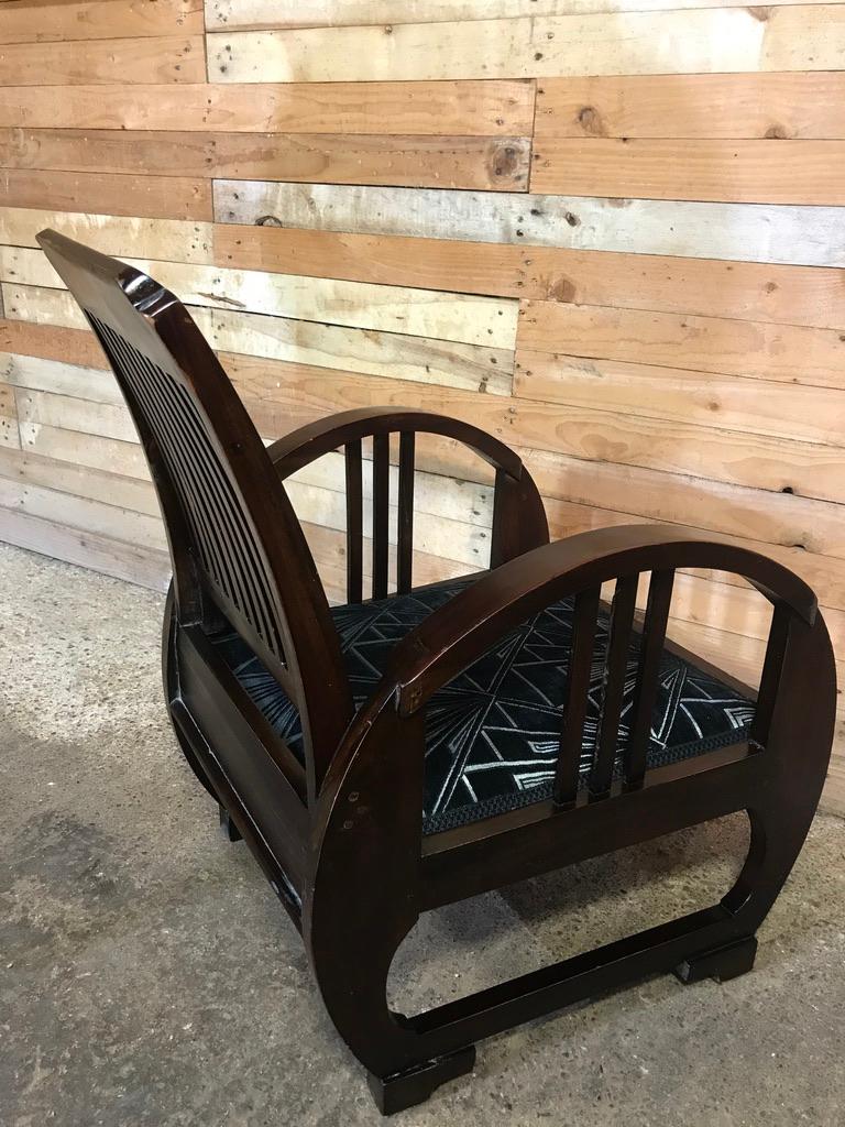 Art Deco Vintage French Wooden Armchair, 1930 For Sale 5