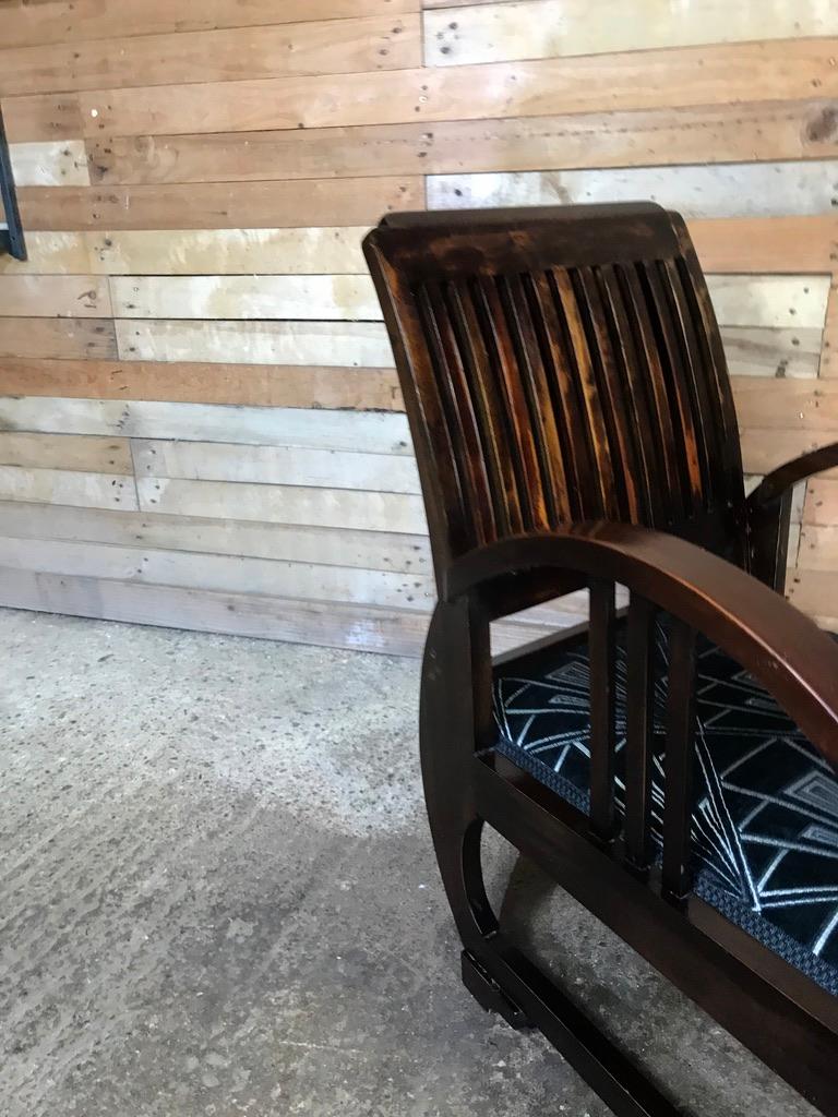 Mid-Century Modern Art Deco Vintage French Wooden Armchair, 1930 For Sale