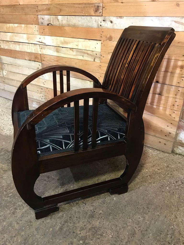 Art Deco Vintage French Wooden Armchair, 1930 For Sale 2