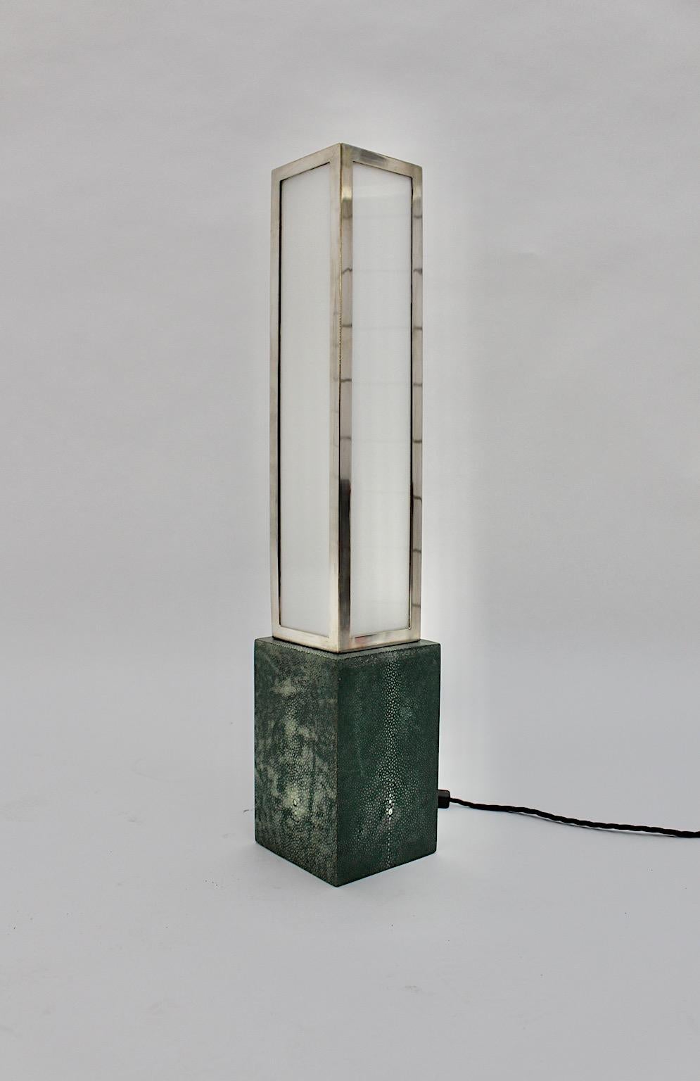 Plated Art Deco Vintage Geometric Table Lamp Style Eckart Muthesius 1920s Germany For Sale