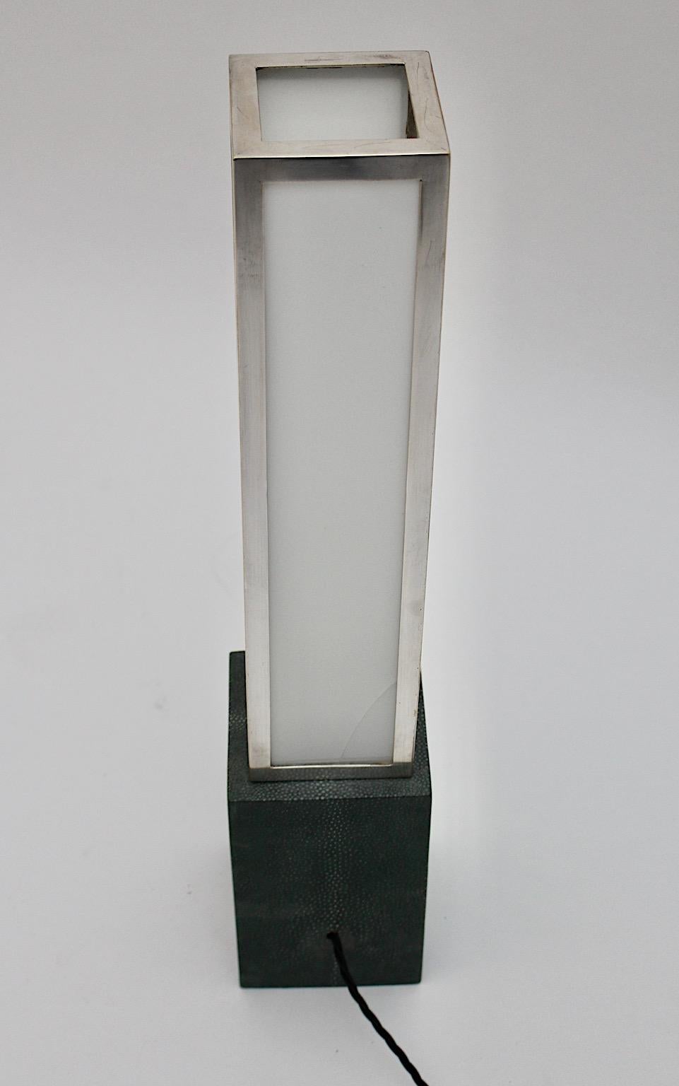Plaqué Lampe de bureau géométrique vintage Art Déco Eckart Muthesius, Allemagne, années 1920 en vente