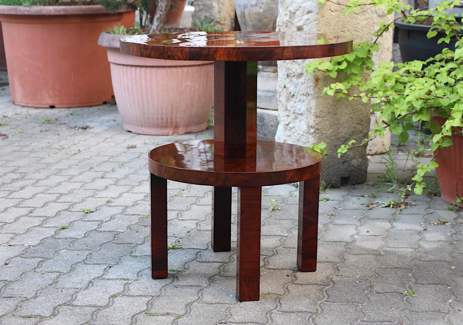 Art Deco Vintage Geometric Walnut Coffee Table Ludwig Schmitt 1930s Vienna For Sale 5