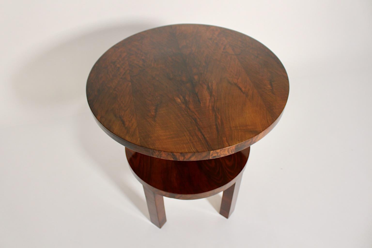 Art Deco Vintage Geometric Walnut Coffee Table Ludwig Schmitt 1930s Vienna For Sale 8