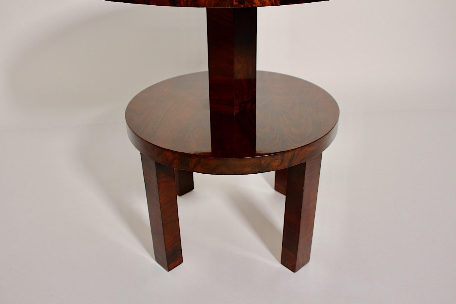 Veneer Art Deco Vintage Geometric Walnut Coffee Table Ludwig Schmitt 1930s Vienna For Sale