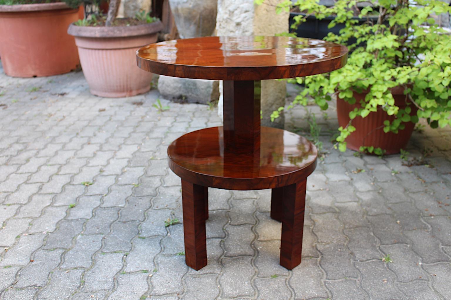 Art Deco Vintage Geometric Walnut Coffee Table Ludwig Schmitt 1930s Vienna For Sale 3