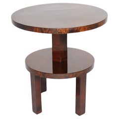 Art Deco Vintage Geometric Walnut Coffee Table Ludwig Schmitt 1930s Vienna