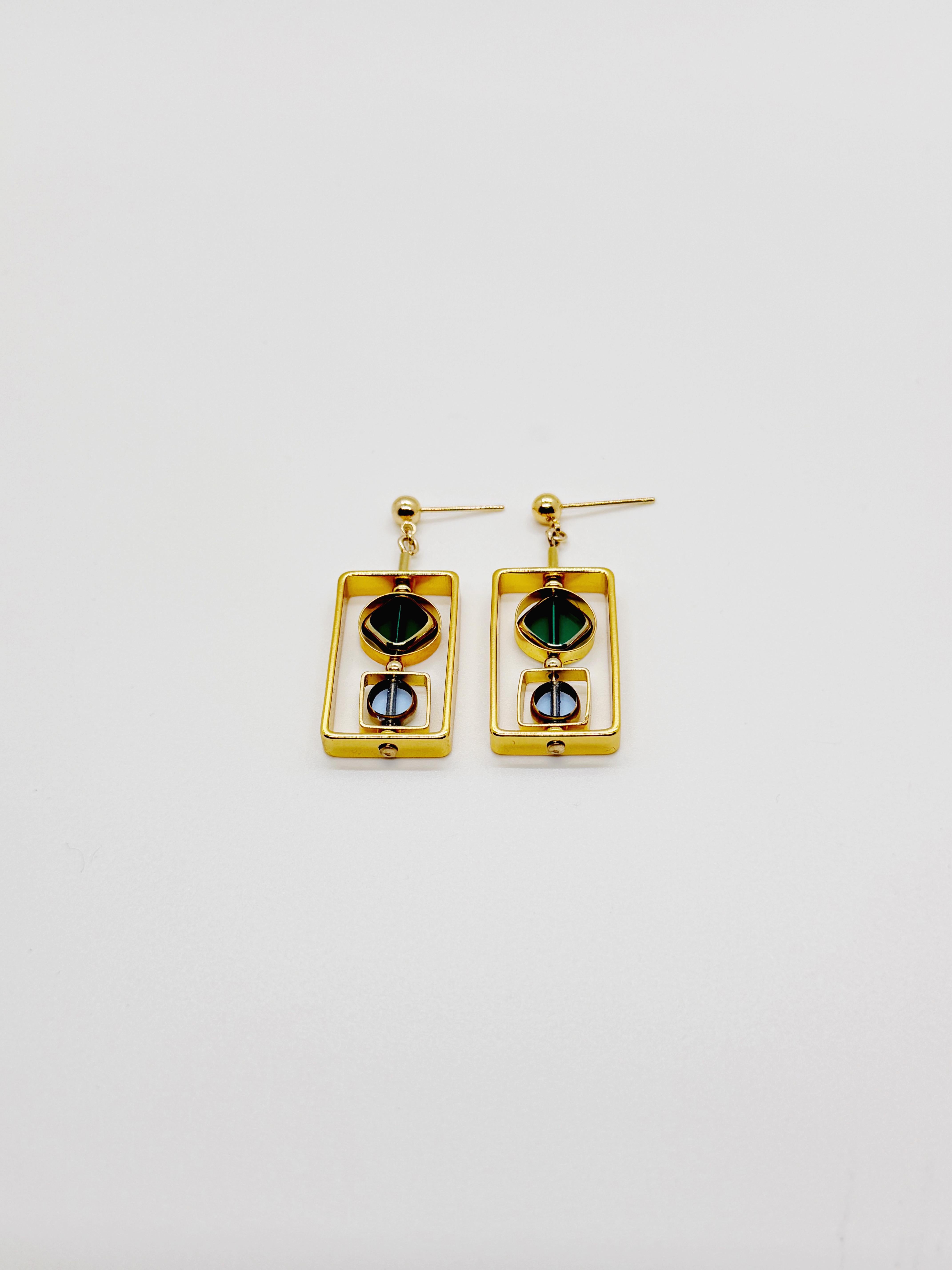Women's Art Deco Vintage German Glass Beads, Art 2422E Earrings For Sale