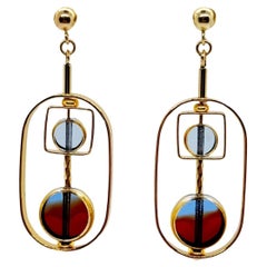 Art Deco Vintage German Glass Beads, Art 2425E Earrings